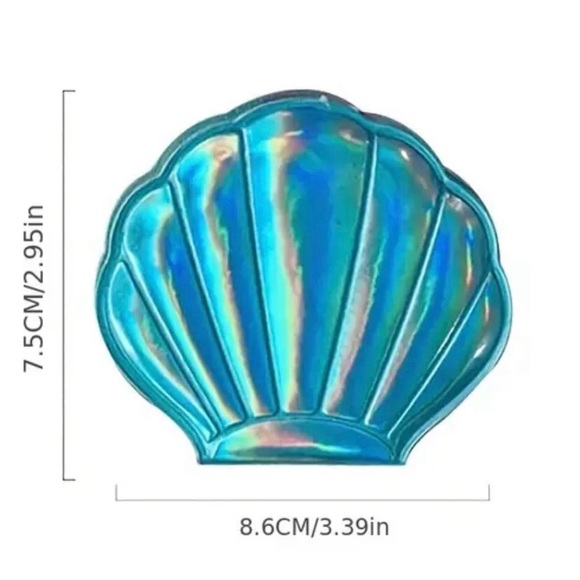 Blue Holographic Sea Shell Compact Mirror - Picture 6 of 16